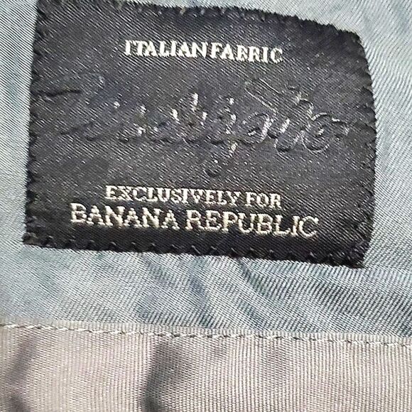 Banana Republic BR Monogram Charcoal Slim Fit Double Bent Italian Wool Blazer - Picture 10 of 13